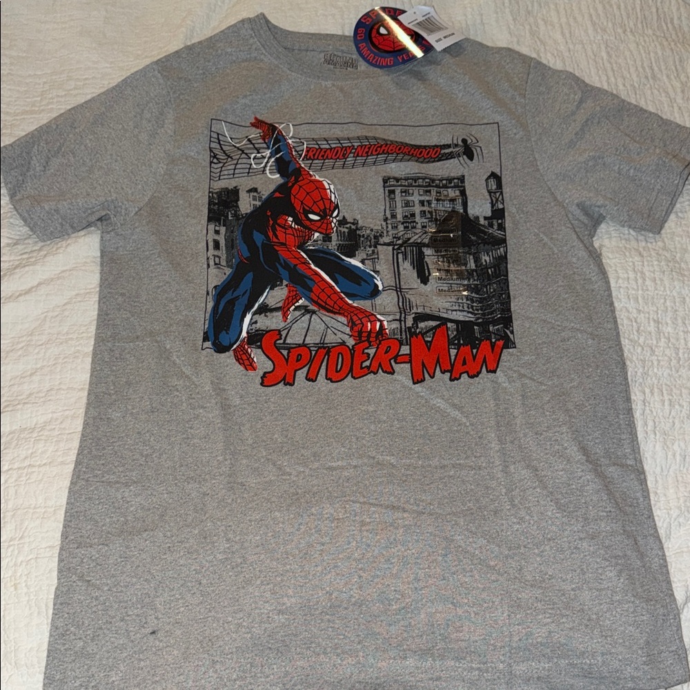 Gray Spider-Man Graphic T-Shirt